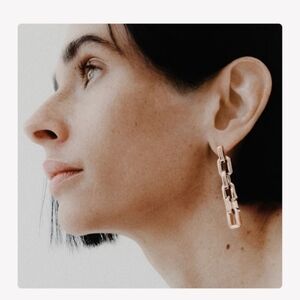 SALE Eddie Borgo Supra Link Earrings in 12K Gold - 2" Drop